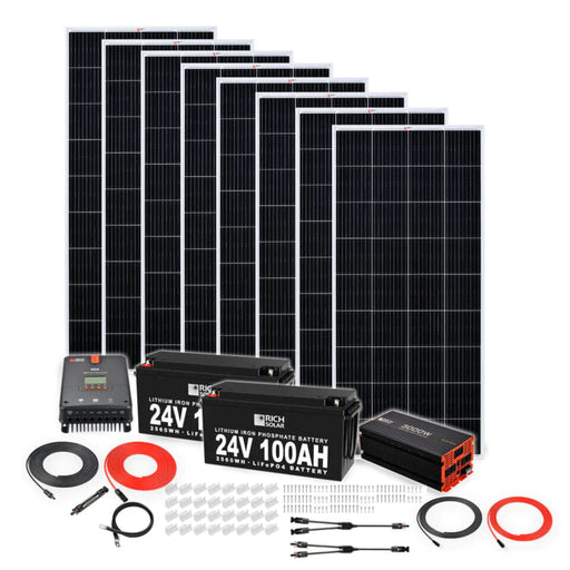 Rich Solar 1600 Watt 24V Complete Solar Kit With 5.1kWh Battery Power Generation Rich Solar   