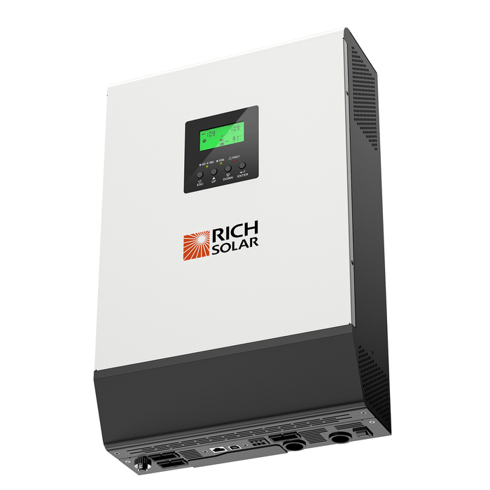 Rich Solar Hybrid Inverter | 2,400 Watt 24V 120A Output | 2,400 Watt Solar Input | Built in 80A MPPT Charge Controller (Optional: Grid Feedback) Power Generation Rich Solar   