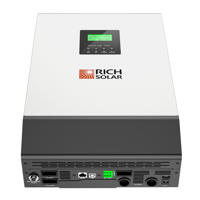 Rich Solar Hybrid Inverter | 2,400 Watt 24V 120A Output | 2,400 Watt Solar Input | Built in 80A MPPT Charge Controller (Optional: Grid Feedback) Power Generation Rich Solar   