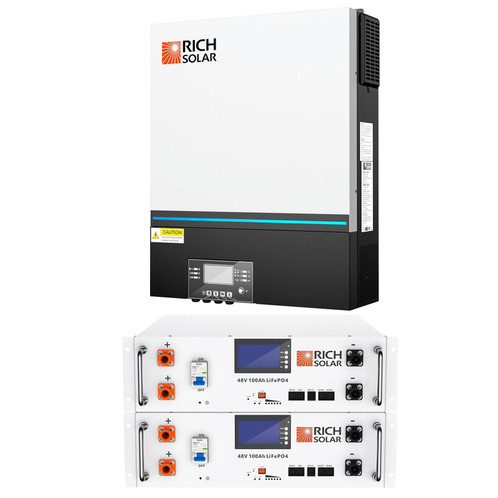 Rich Solar 6,500 Watt - 48 Volt Off-grid Solar Inverter H6548 - High-power Solution for Off-grid Solar Systems Power Generation Rich Solar H6548 + 2x 48V 100Ah Lithium Battery  