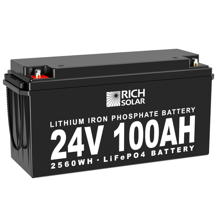 Rich Solar 24V 100Ah LiFePO4 Lithium Iron Phosphate Battery | 5,000 Cycles | 10 Year Lifespan Power Generation Rich Solar   