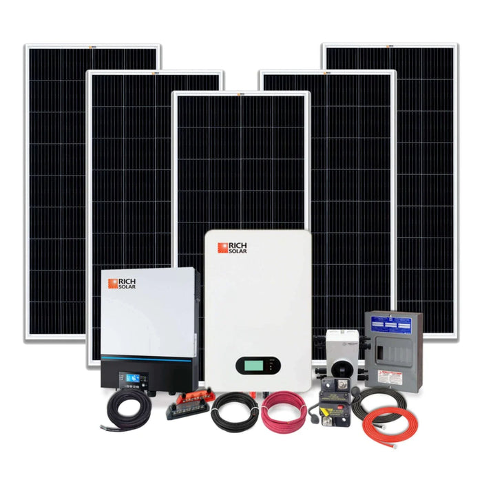 Rich Solar 1000W 48V 120VAC Cabin Kit With 5kWh Battery Power Generation Rich Solar   