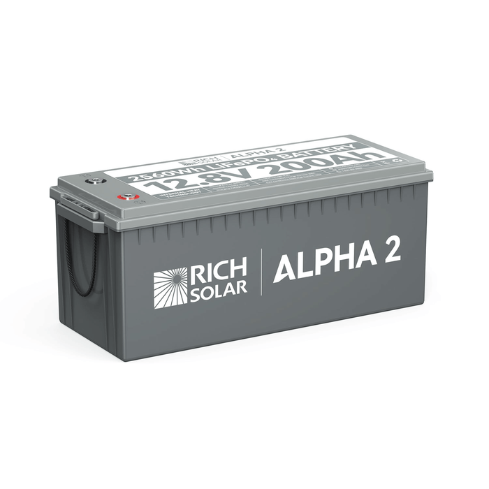 Rich Solar ALPHA 2 | 12V 200Ah LiFePO4 Battery with Self-Heating & Bluetooth - 7000 Cycles, 10-Year Warranty, UL/FCC Certified Power Generation Rich Solar   