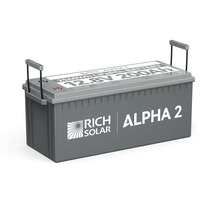 Rich Solar ALPHA 2 | 12V 200Ah LiFePO4 Battery with Self-Heating & Bluetooth - 7000 Cycles, 10-Year Warranty, UL/FCC Certified Power Generation Rich Solar   