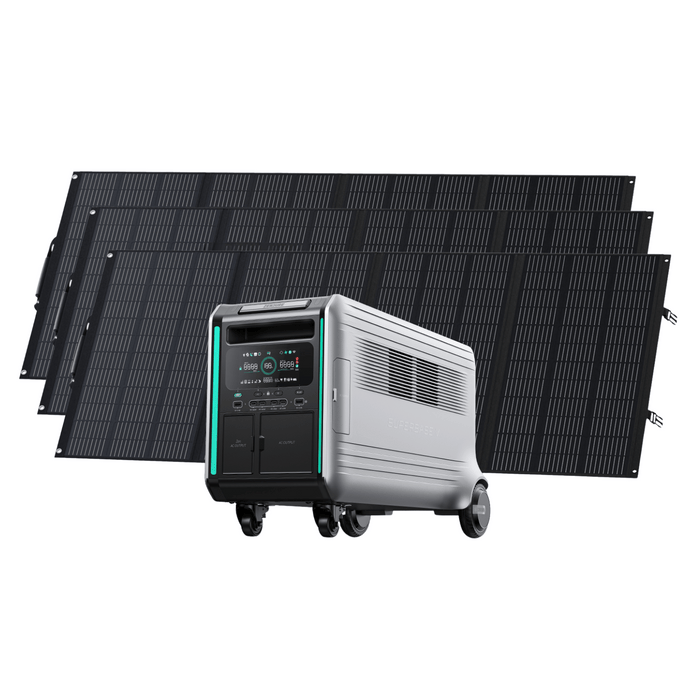 Zendure SuperBase V4600 | 4,600Wh Capacity with 3,800 AC Output Power Generation Zendure 3x 400W Solar Panels + SuperBase V4600  