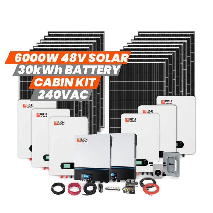 Rich Solar 6000W 48V 240VAC Cabin Kit With 30kWh Battery Power Generation Rich Solar   