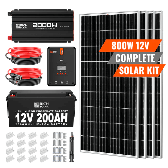 Rich Solar 800 Watt 12V Complete Solar Kit Power Generation Rich Solar   