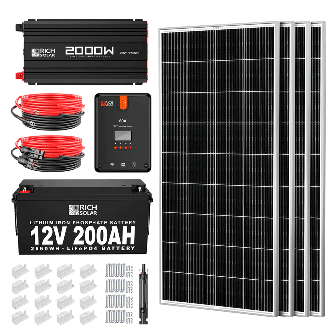 Rich Solar 800 Watt 12V Complete Solar Kit Power Generation Rich Solar   