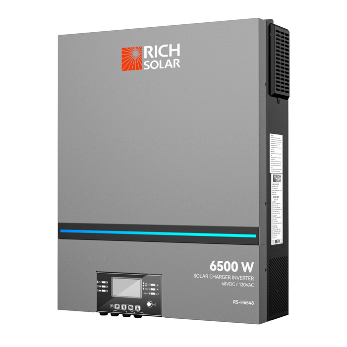 Rich Solar Hybrid Solar Inverter | 6500 Watt 48 Volt | 550V PV Input | Up to 6 in Parallel Power Generation Rich Solar   