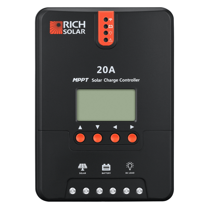 Rich Solar 20 Amp MPPT Solar Charge Controller | Auto 12V/24V | High Efficiency | Multiple Protections Power Generation Rich Solar   