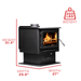 Ashley AW2520-E Wood Stove with Pedestal | Heats 2,500 Sq. Ft. Output 112,800 BTUs Heating Ashley   