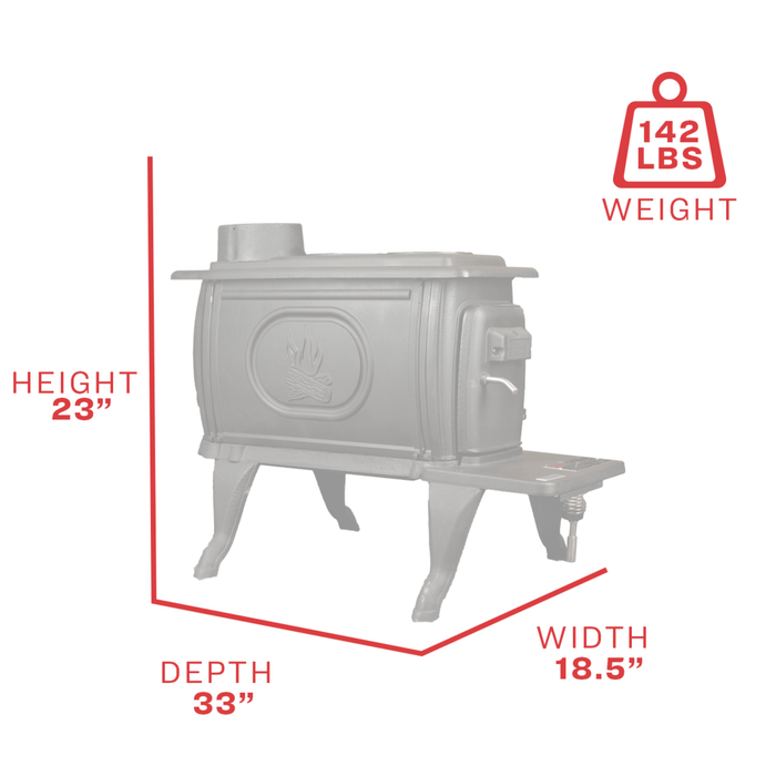 US Stove Company Wood Stove Cast Iron | Heats 900 Sq. Ft. Heating US Stove Company   